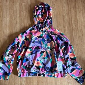 Isabella Activewear Colorful Leaf Pattern Hoodie